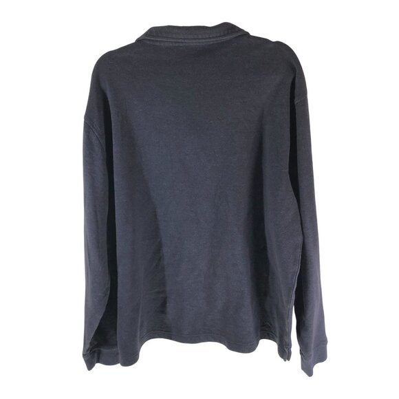 Van Heusen Flex Mens 1/4 Zip Pullover Sweatshirt Navy Blue XXL - Picture 2 of 4